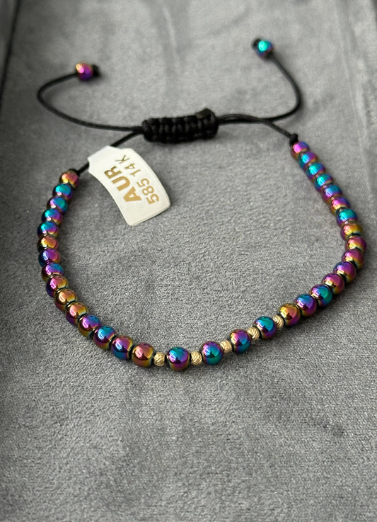 Bratara cu bile de aur 14K